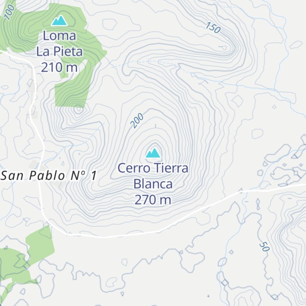 Map of Cerro Tierra Blanca