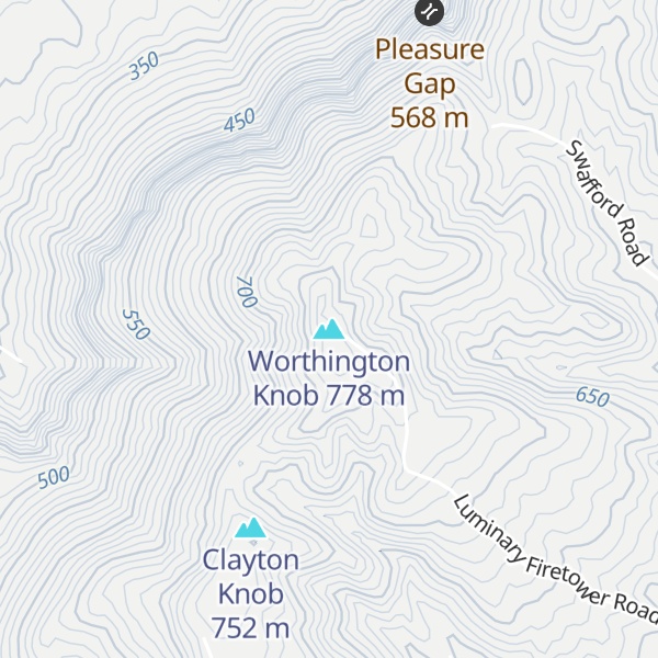 Map of Worthington Knob