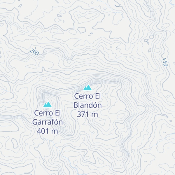 Map of Cerro El Blandón