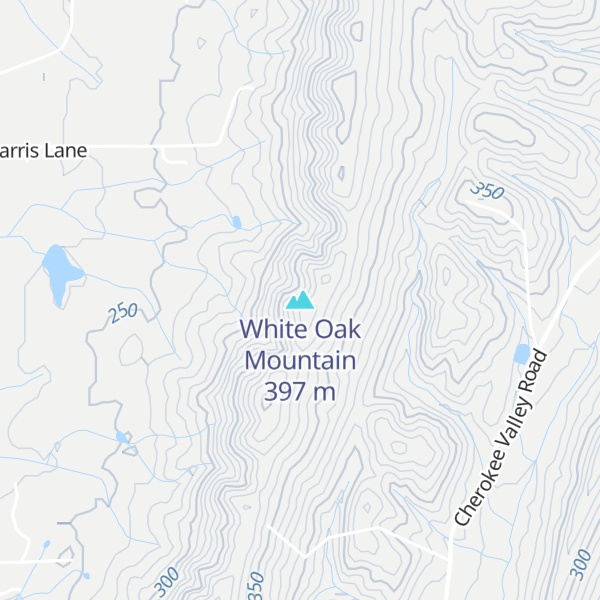Map of White Oak Mountain
