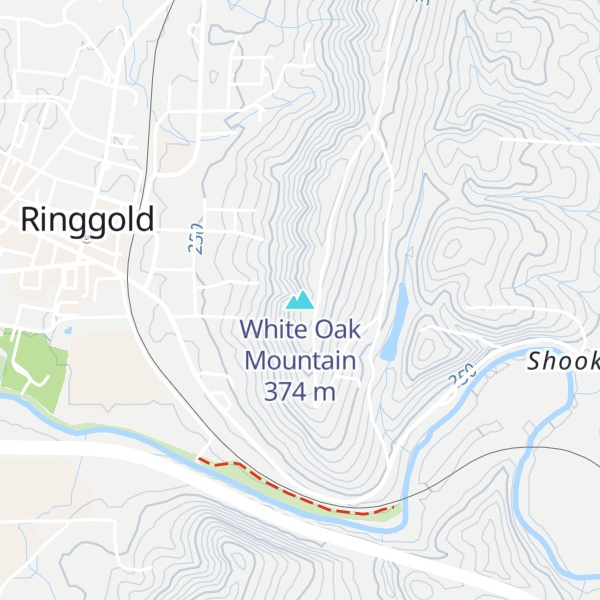 Map of White Oak Mountain