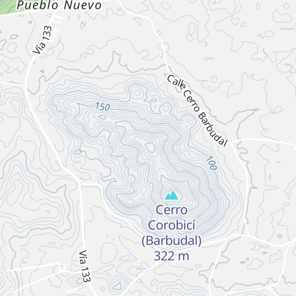 Map of Cerro Barbudal