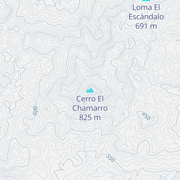 Map of Cerro El Chamarro