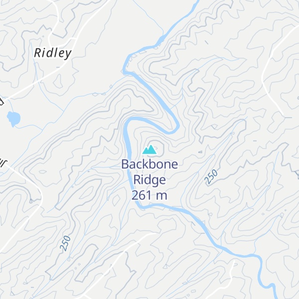 Map of Backbone Ridge