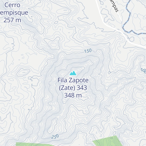 Map of Fila Zapote (Zate) 343