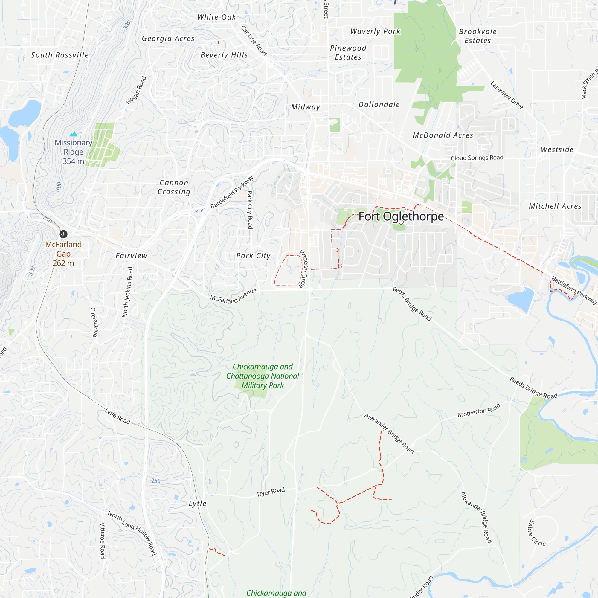 Chickamauga Battlefield Visitor Center map