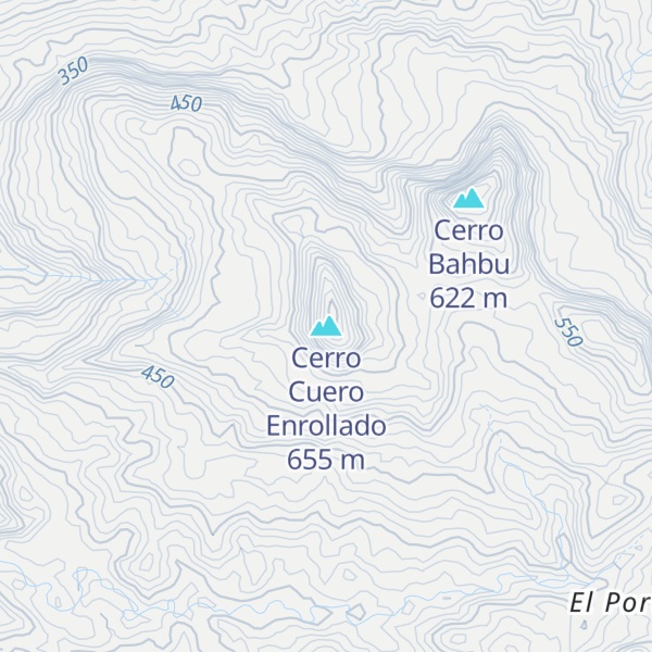 Map of Cerro Cuero Enrollado