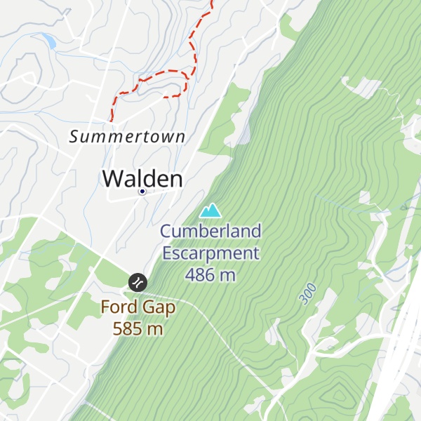 Map of Cumberland Escarpment
