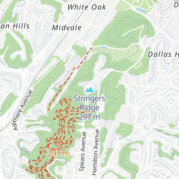 Map of Stringers Ridge