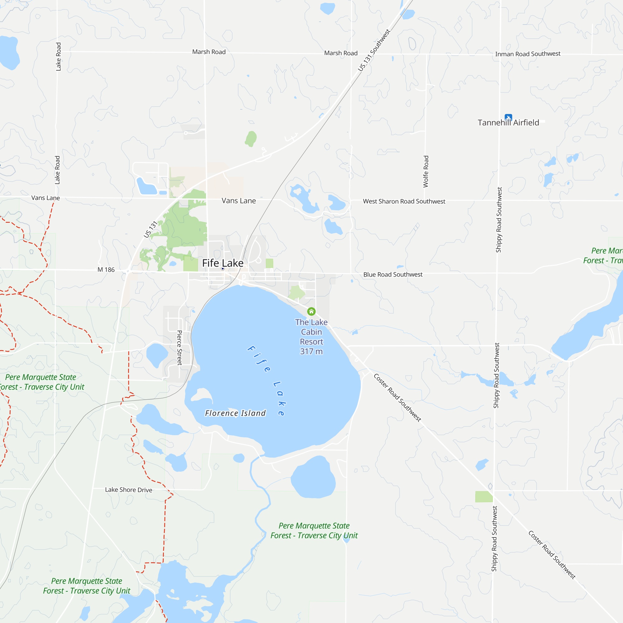 The Lake Cabin Resort map