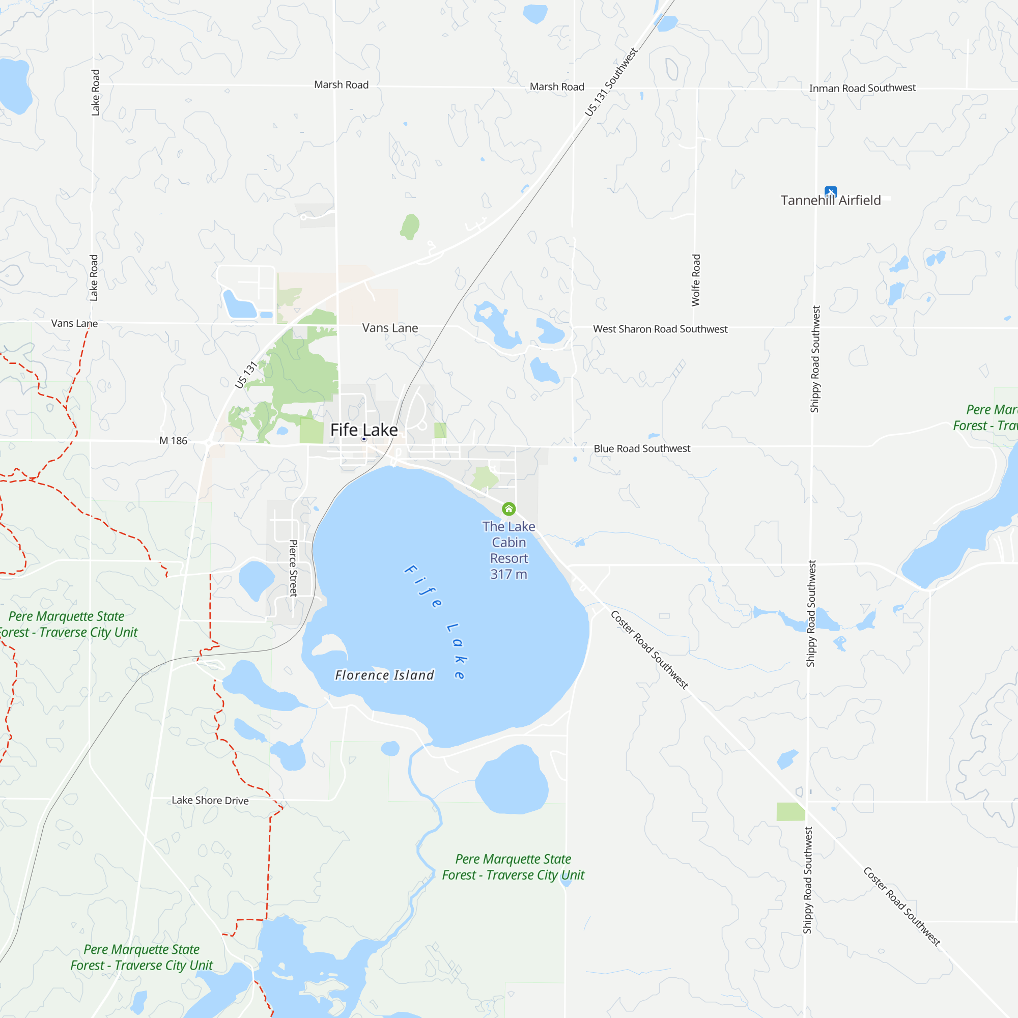 The Lake Cabin Resort map