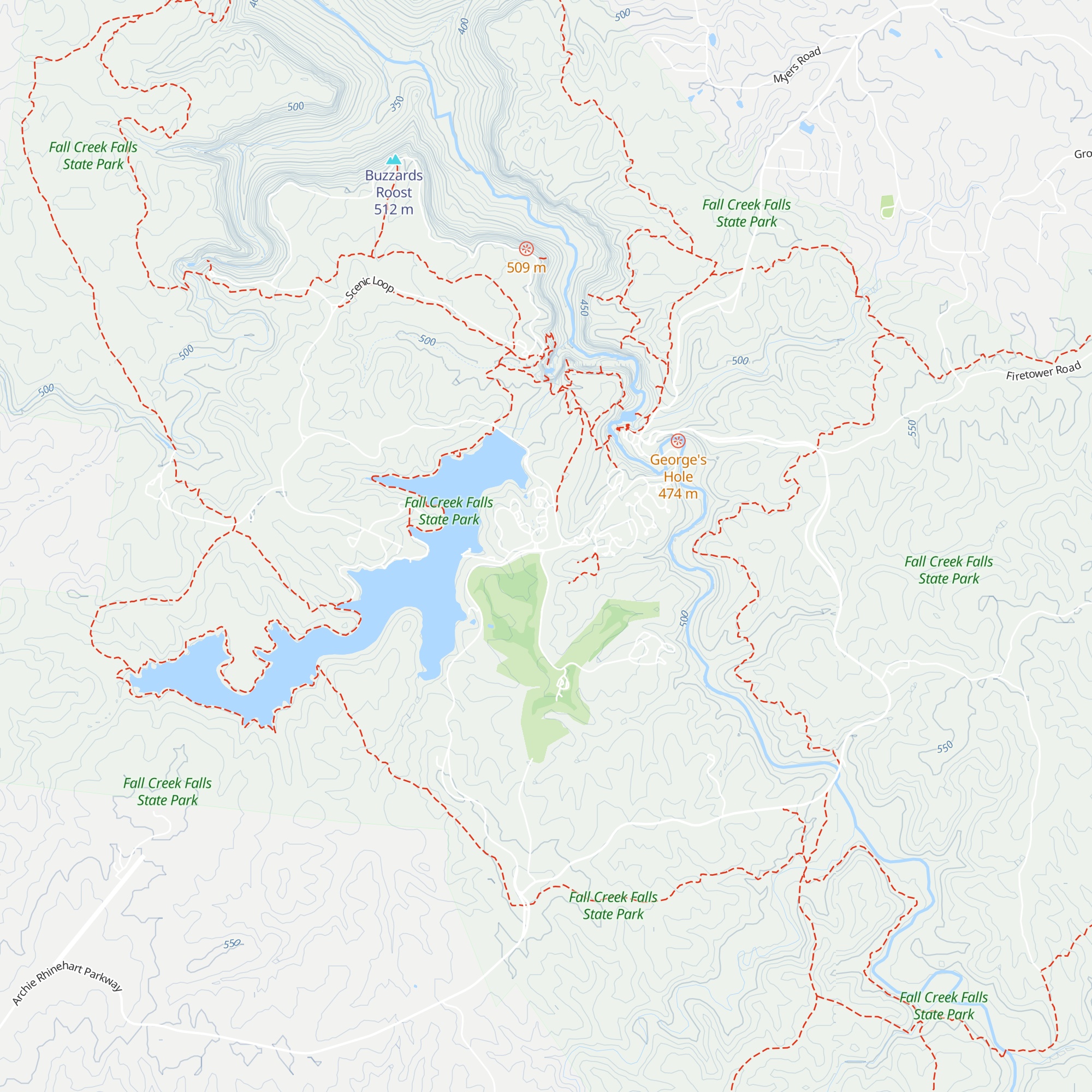 Fall Creek Falls Visitor Center map
