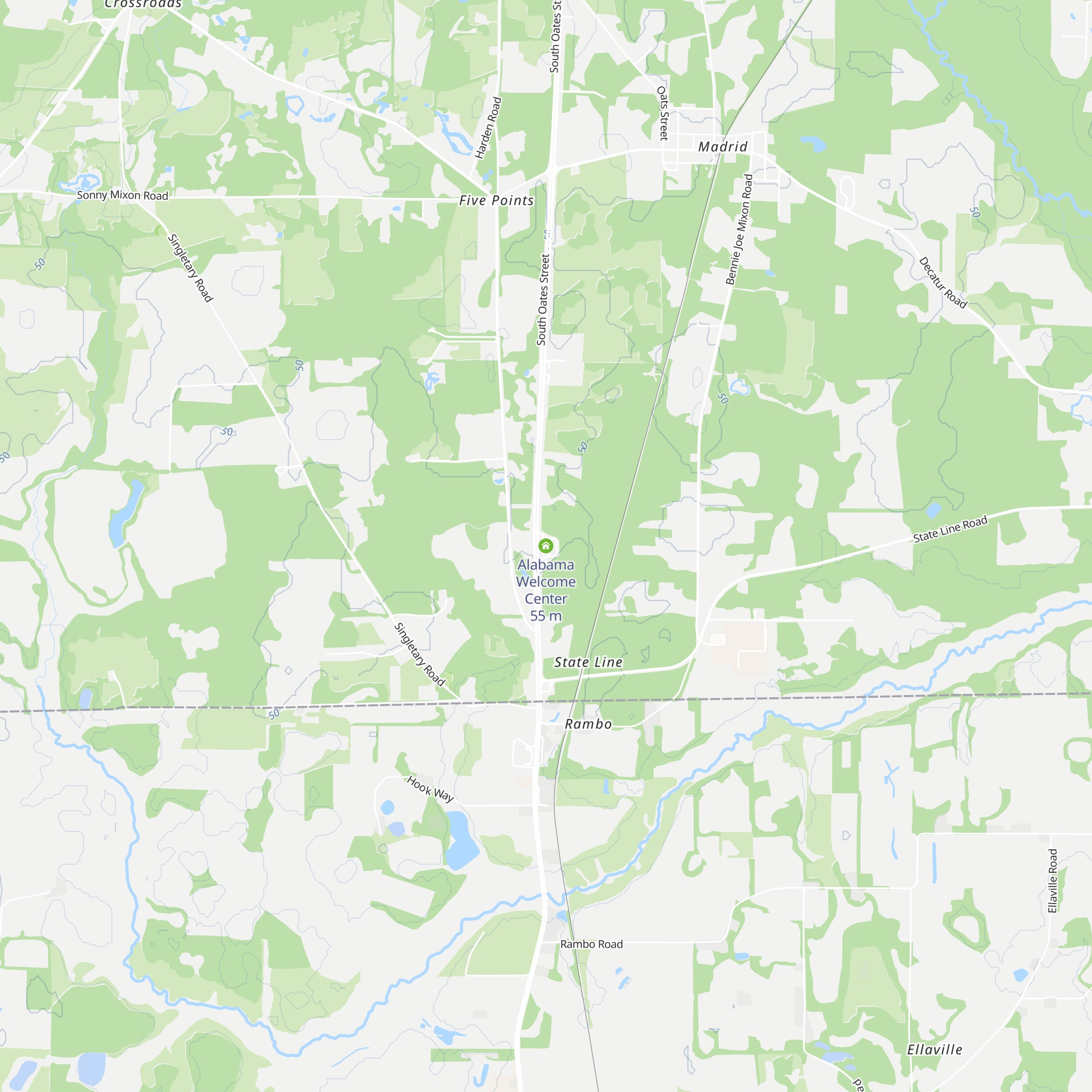 Alabama Welcome Center map