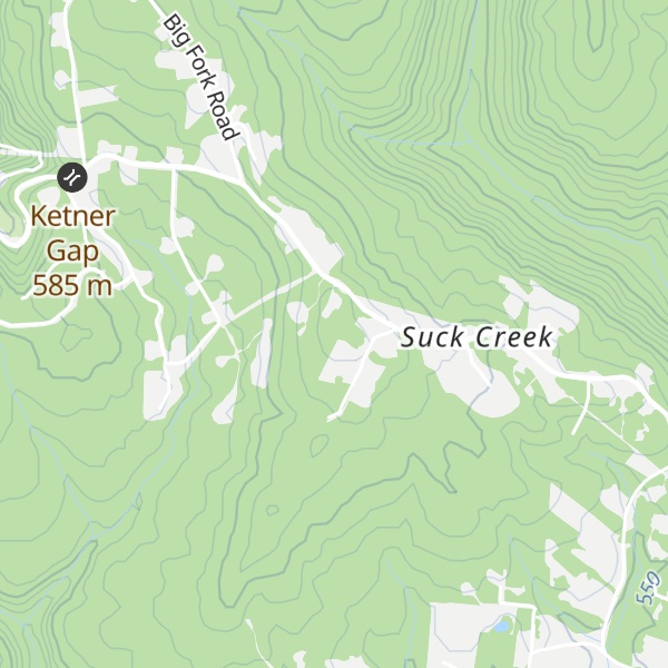 Map of Suck Creek Mountain