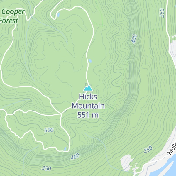 Map of Hicks Mountain