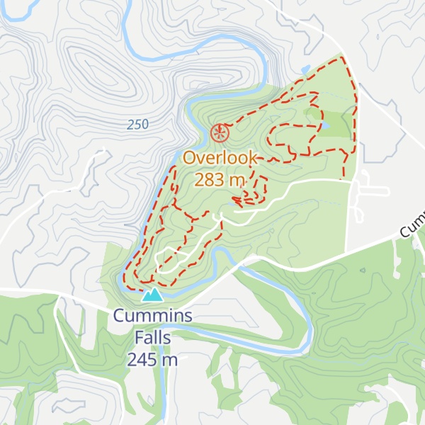 Map of Cummins Falls State Park Visitor Center