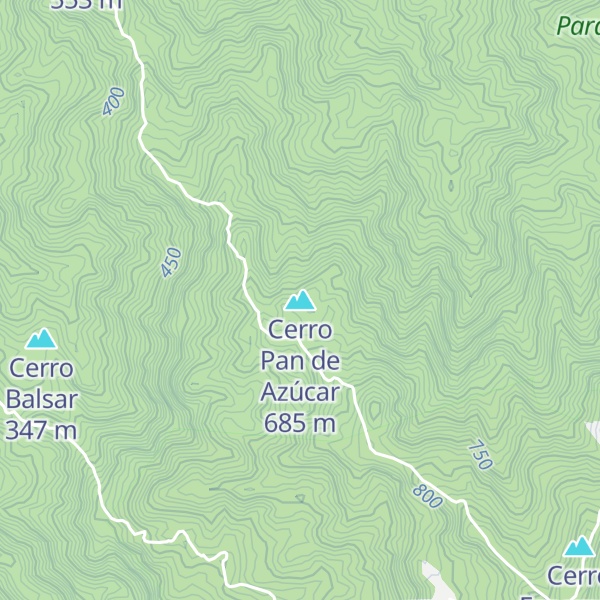 Map of Cerro Pan de Azúcar