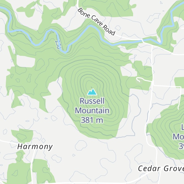 Map of Russell Mountain