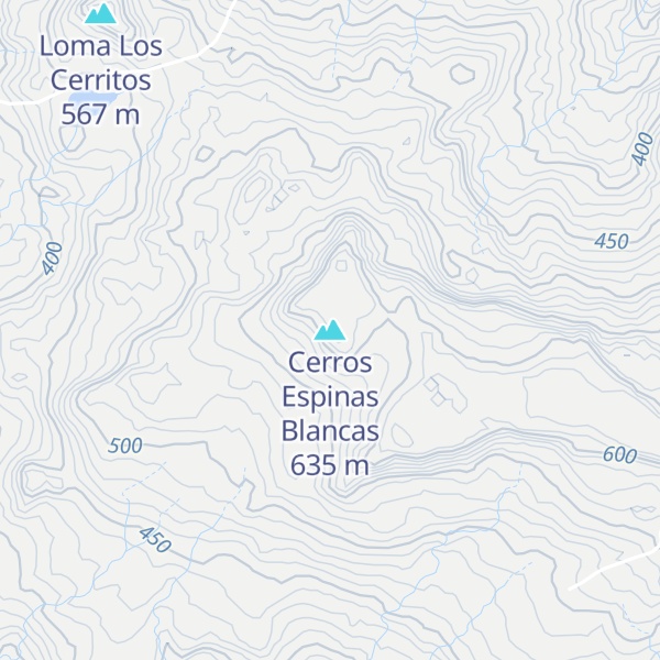 Map of Cerros Espinas Blancas