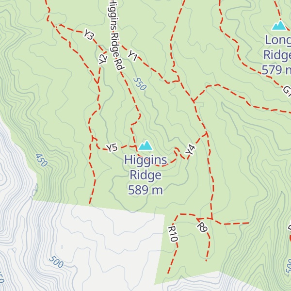 Map of Higgins Ridge