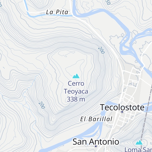 Map of Cerro Teoyaca
