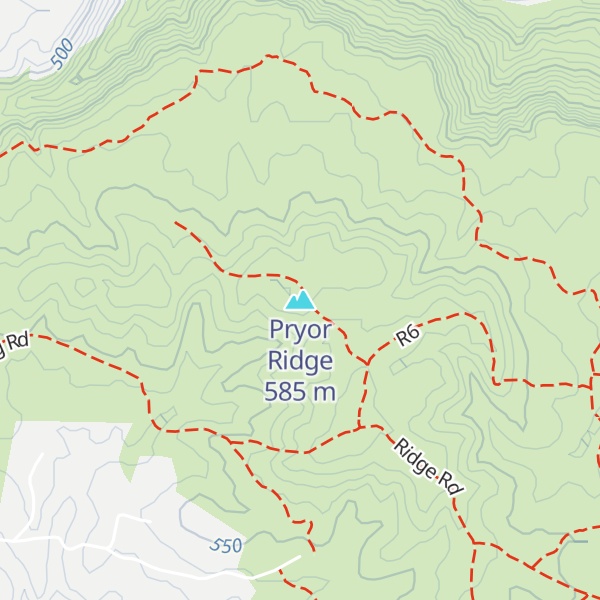 Map of Pryor Ridge