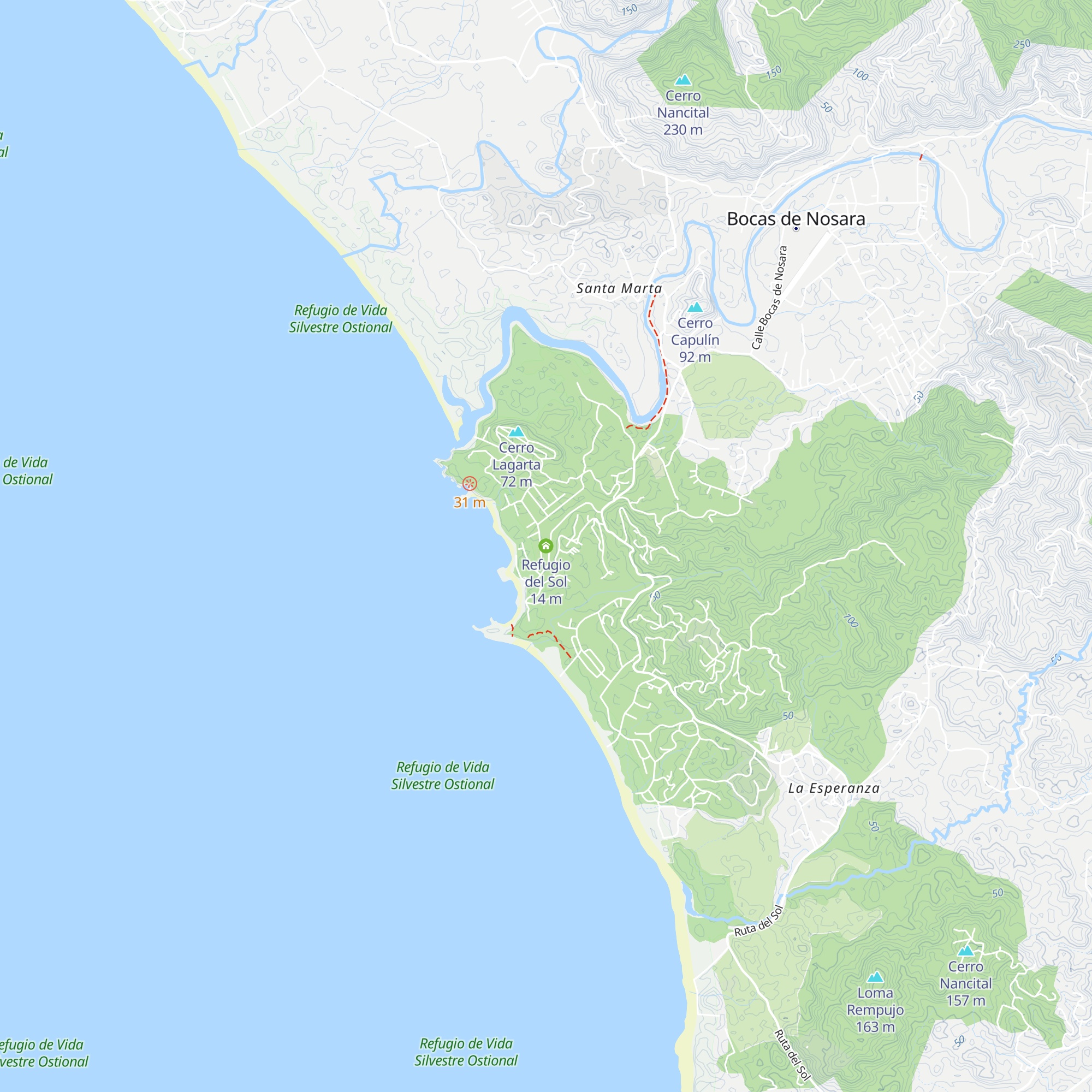 Refugio del Sol map