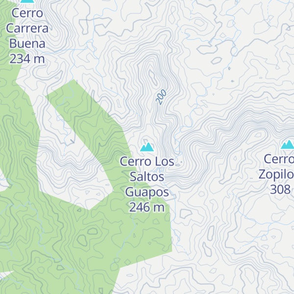 Map of Cerro Los Saltos Guapos
