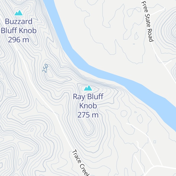 Map of Ray Bluff Knob