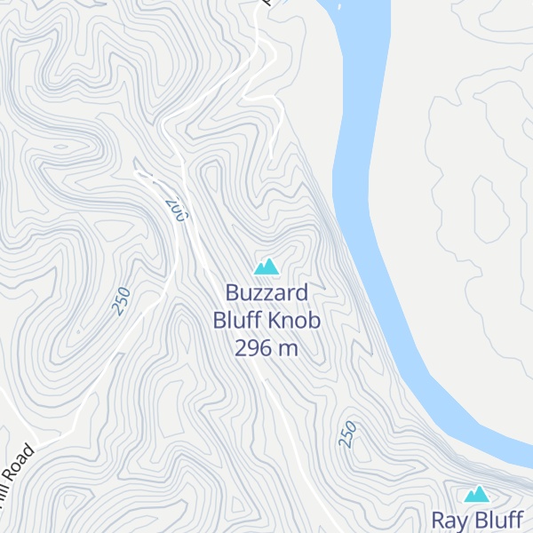 Map of Buzzard Bluff Knob