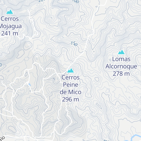 Map of Cerros Peine de Mico