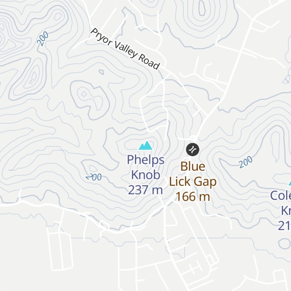 Map of Phelps Knob