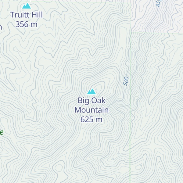Map of Big Oak Mountain