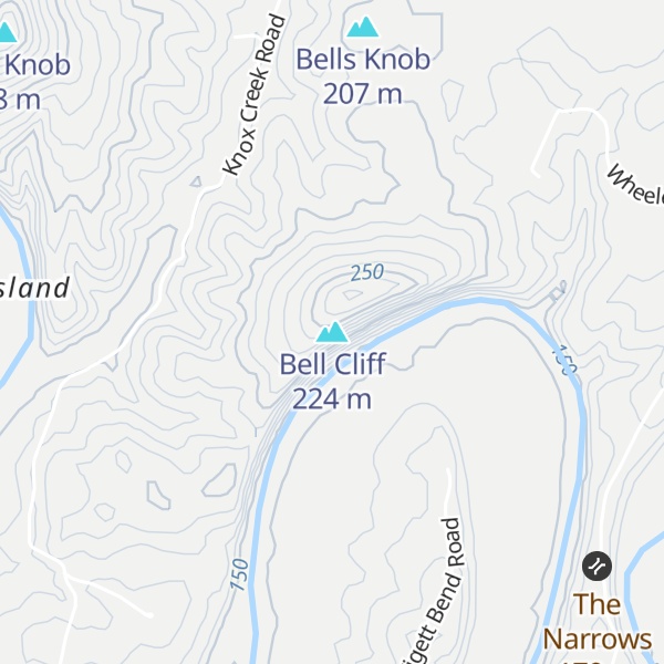 Map of Bell Cliff