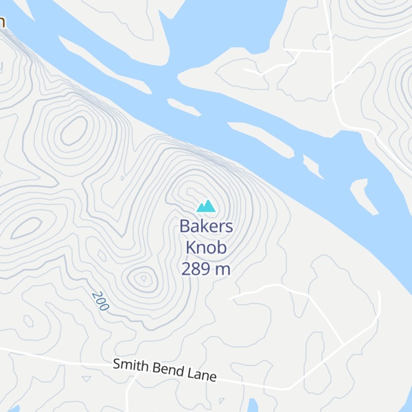 Map of Bakers Knob