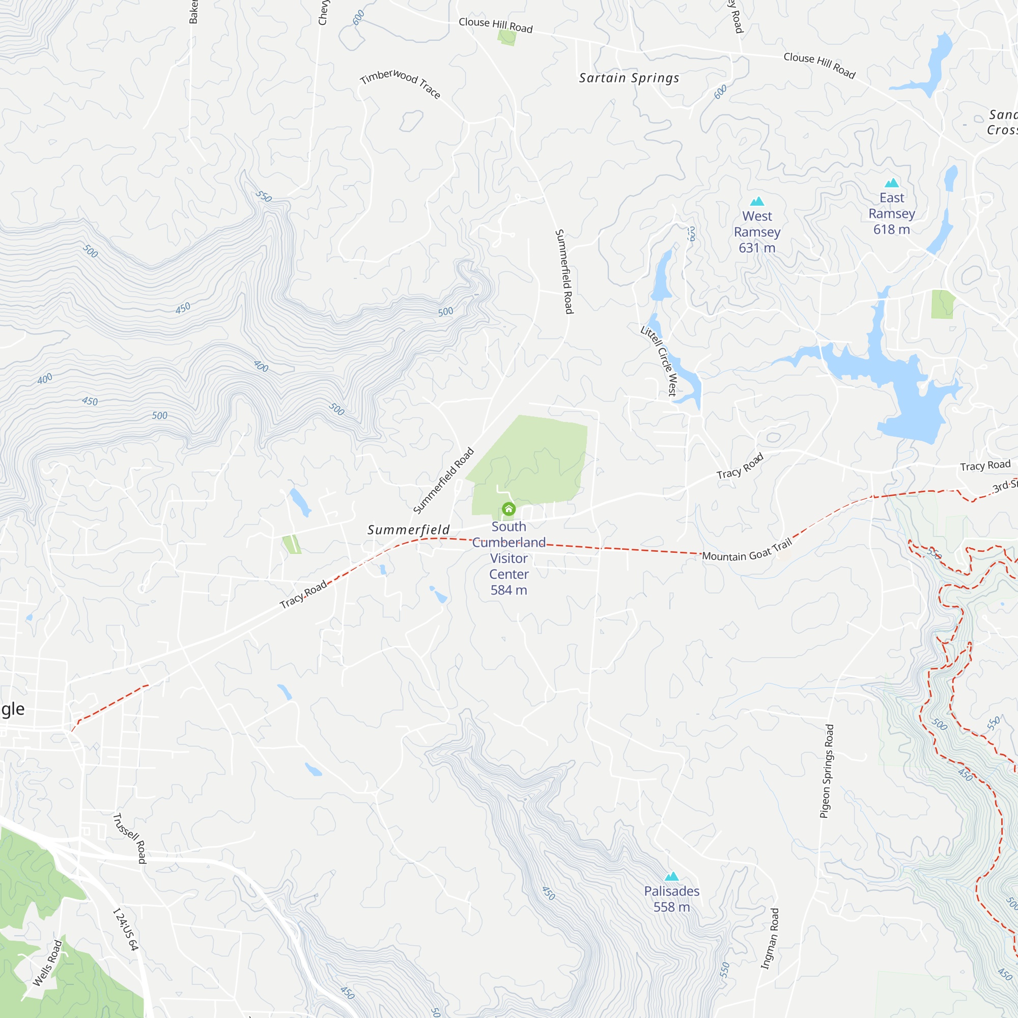 South Cumberland Visitor Center map