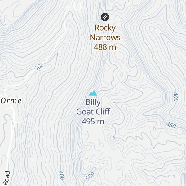 Map of Billy Goat Cliff
