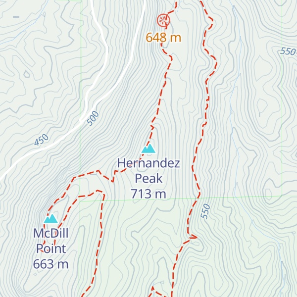 Map of Hernandez Peak