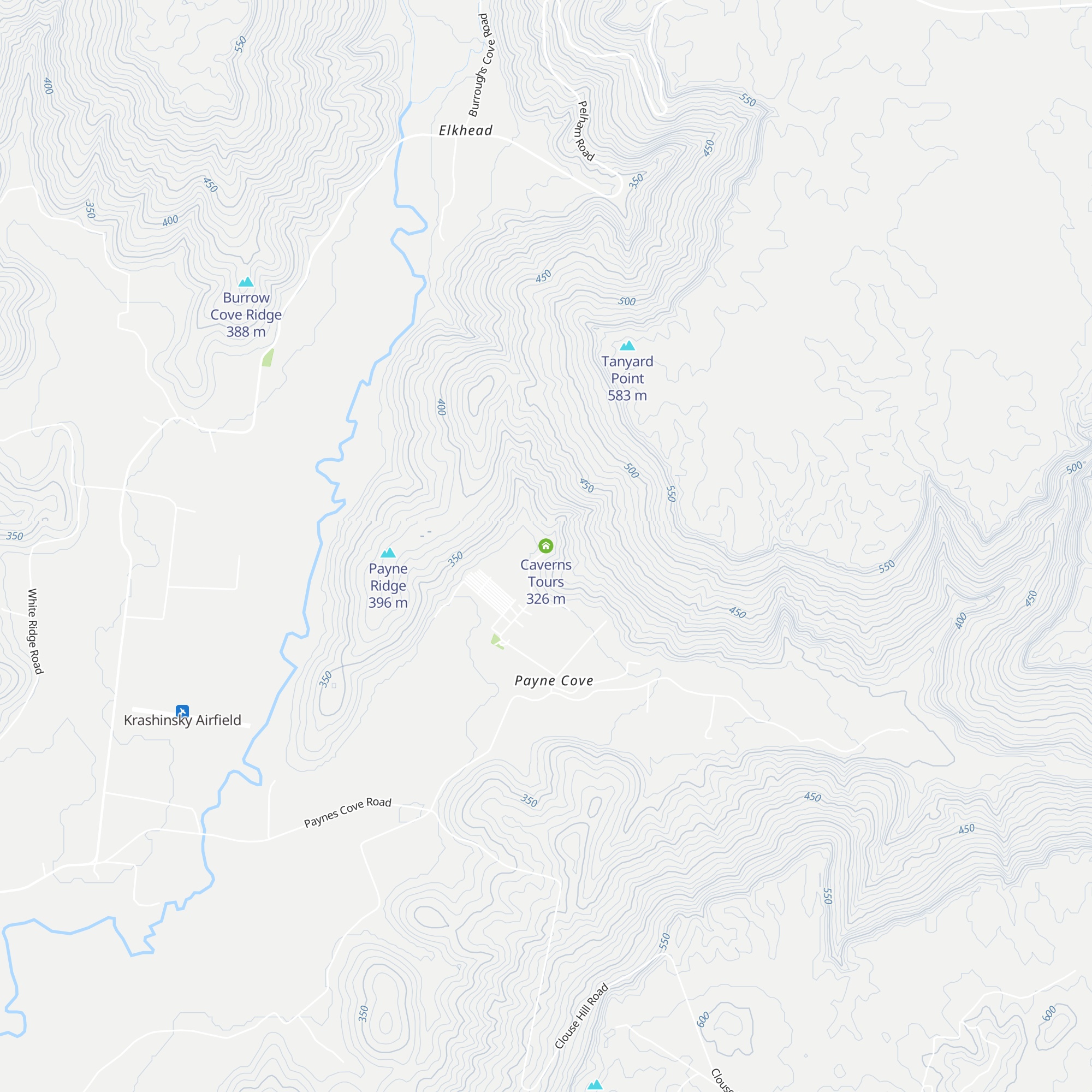 Caverns Tours map