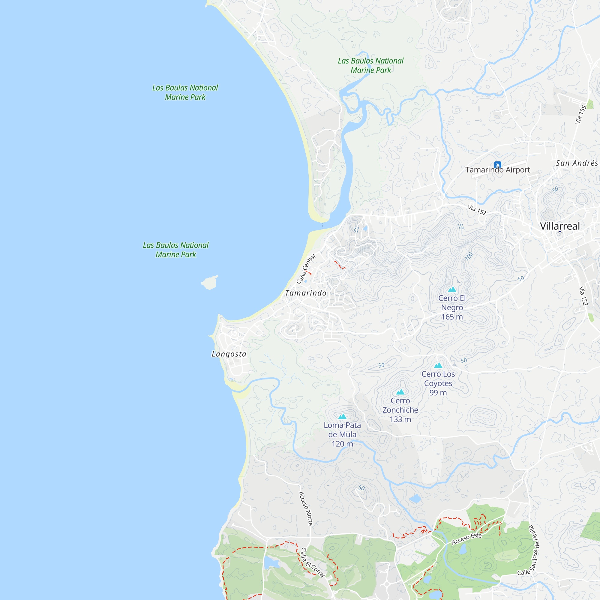 Refugio Tamarindo map