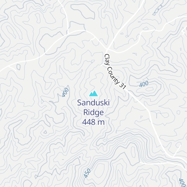 Map of Sanduski Ridge