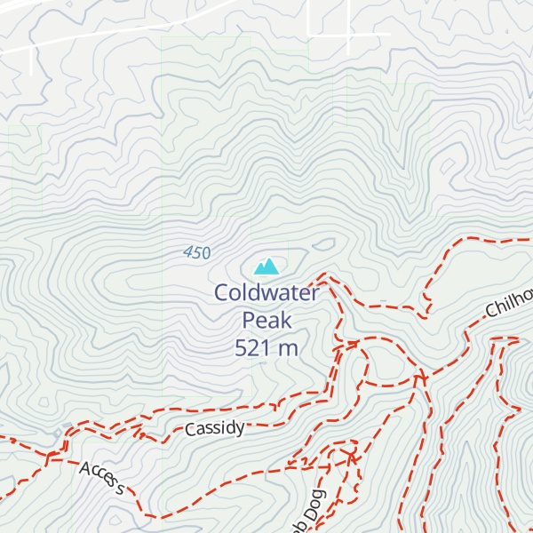 Map of Coldwater Peak