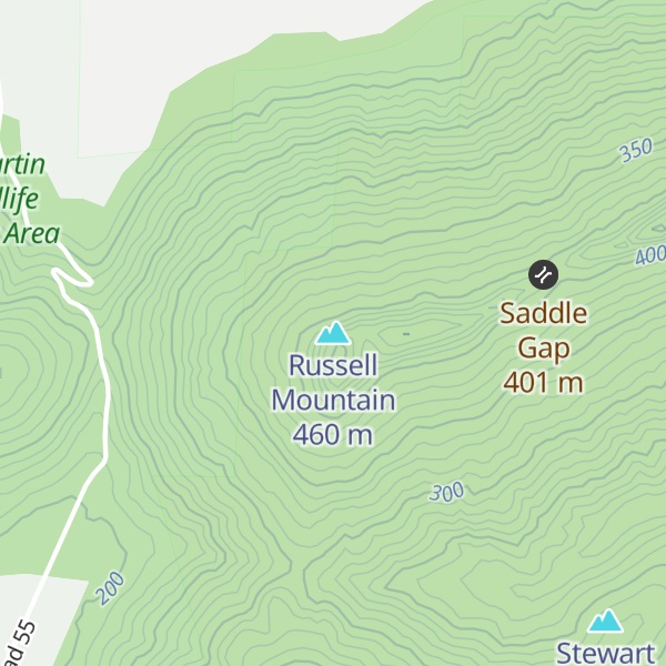 Map of Russell Mountain