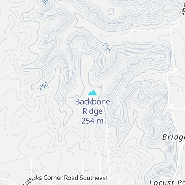 Map of Backbone Ridge