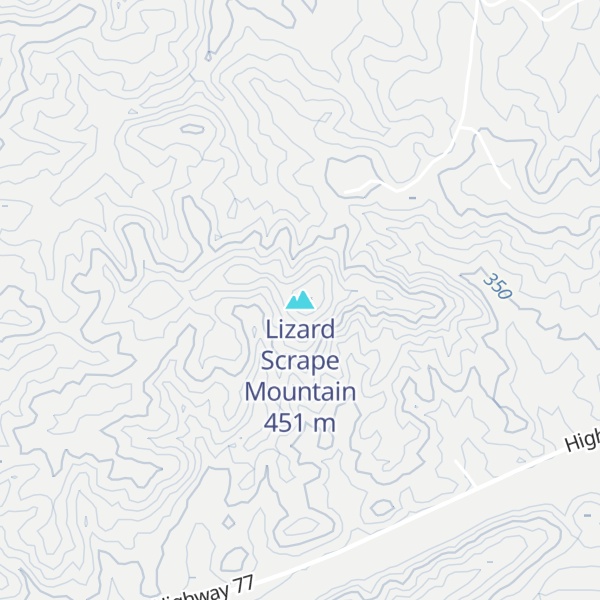 Map of Lizard Scrape Mountain