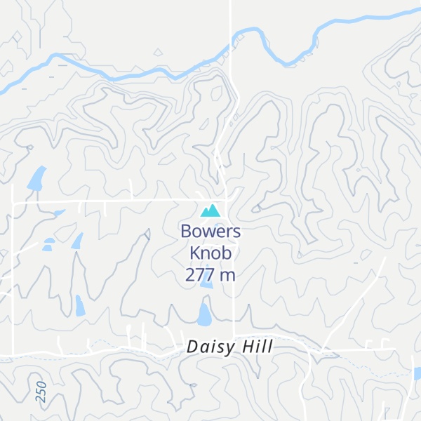 Map of Bowers Knob