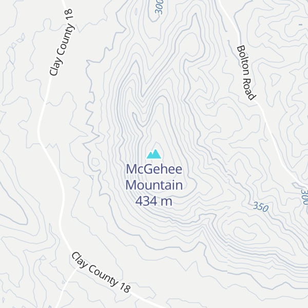 Map of McGehee Mountain