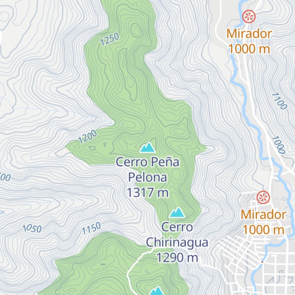 Map of Cerro Peña Pelona