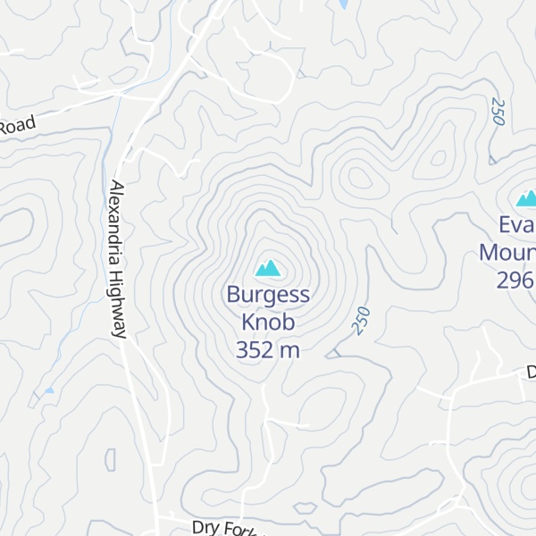 Map of Burgess Knob