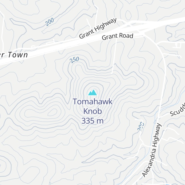 Map of Tomahawk Knob